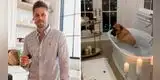 Perro destruye decoración que su dueño preparó para su esposa por San Valentín