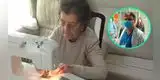 Anciana cose mascarillas para los médicos que luchan contra el coronavirus