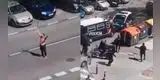 Coronavirus: Hombre escapa de hospital y enfrenta a policías con dos catanas [VIDEO]