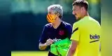 Jugadores del Barcelona entrenan con mascarilla oficial del club