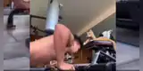 Gato 'exige' a su dueño hacer ejercicios y lo ayuda a entrenar durante cuarentena [VIDEO]