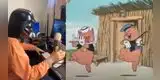 Joven inicia la jornada laboral con ‘Los tres cerditos’ y es un éxito en TikTok  [VIDEO]