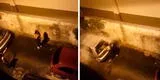 Joven intenta orinar en la calle sin imaginar que terminarían echándole agua [VIDEO]