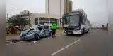 Magdalena: auto gira de manera imprudente y es impactado por bus de transporte público [FOTOS]