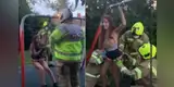 Joven graba reto de TikTok en un columpio para niños, pero queda atrapada en el juego [VIDEO]