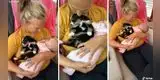 Madre mece a su bebé y a su cachorrito juntos en tierna escena de TikTok [VIDEO]