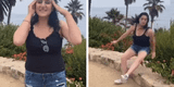 Mujer intenta hacer un baile de TikTok sin imaginar que terminaría protagonizando blooper  [VIDEO]