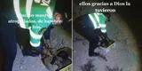 Policía peruano rescata a 5 perritos abandonados y los salva de morir atropellados en una carretera [VIDEO]