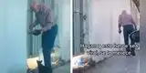 Abuelito acude a una casa abandonada para alimentar a un pequeño gato callejero [VIDEO]