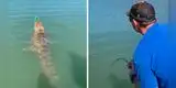 Pescador creyó haber atrapado a un gran pez sin imaginar que se trataba de un cocodrilo [VIDEO]