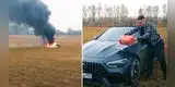 Youtuber quemó su Mercedes GT63S porque se 'enojó' con el servicio técnico [VIDEO]