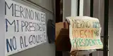 Cuelgan carteles afuera de las casas en contra de Manuel Merino y hecho se vuelve viral [FOTOS]