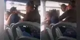 Mujer sorprende a su esposo con otra en el bus y tenso momento se hace viral [VIDEO]