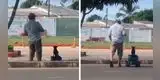 Hombre pasea a su perrito dentro de un carro de juguete y el video conmueve a todos [VIDEO]
