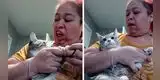 Gatita le gruñe a su dueña y la mujer le responde de una manera insólita [VIDEO]