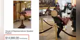 Hombre que se llevó un atril del Capitolio habría intentado subastarlo en eBay por 14 mil dólares [FOTO]