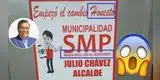 Municipalidad de SMP distribuye stickers alusivos al Bicentenario con errores ortográficos