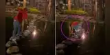 Joven trató 'agarrarse' del agua para no caer a una laguna y blooper divierte a miles en TikTok [VIDEO]