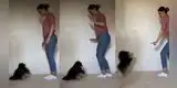 ¡Tremendo pupilo! Perro causa sensación imitando los pasos de baile de su dueña [VIDEO]