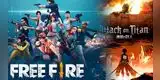 ¿Alianza estratégica? Free Fire y el anime Attack on Titan trabajarán juntos