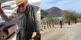 Adulto mayor de 92 años recorre todos los días una carretera en busca de sus hijos [FOTOS]
