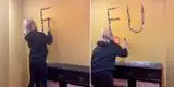 Se enteró que le era infiel y le deja mensaje en la pared: “De parte de tu ex” [VIDEO]