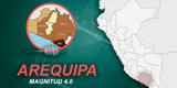 Temblor de magnitud 4.0 se registró en Arequipa la mañana de este lunes, según IGP