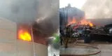 Huachipa: incendio de grandes proporciones consume almacén de cartones