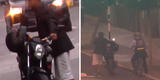 Cercado de Lima: serenos frustran robo de moto que se encontraba estacionada en la vía pública [VIDEO]