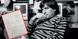 Primera solicitud de trabajo de Steve Jobs escrita a mano se subasta en 222 mil dólares