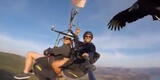 ¡Los sorprendió! Jóvenes hacían parapente y un ave se posa en su selfie stick [VIDEO]