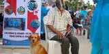 Adulto mayor acude a vacunación COVID-19 acompañado de su perrito: “Quise compartir mi felicidad con él”
