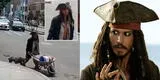 ‘Jack Sparrow’ aparece en Trujillo con carretilla y dicen que viene de enterrar el tesoro [VIDEO]