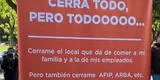 Argentina: comerciante manda singular mensaje al Gobierno tras cierre de gimnasios por COVID-19 [FOTO]
