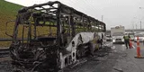 Los Olivos: bus se incendió en medio de la Panamericana Norte
