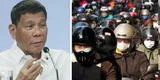 Filipinas: Presidente Rodrigo Duterte ordena arrestar a las personas que lleven mal la mascarilla