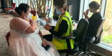 Joven decidió ir con su vestido de novia a vacunarse contra la COVID-19 [FOTOS]