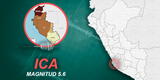 Fuerte sismo de magnitud 5.6 en Ica se sintió hasta Lima la mañana de este miércoles
