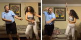 Anima a su padre a bailar el tema “No sé”, pero él termina opacándola con singulares pasos [VIDEO]
