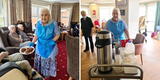 Mujer de 83 años es voluntaria en su propio hogar de ancianos: "Me gusta ayudar"