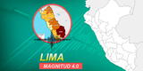Sismo de magnitud 4.0 se registró en Lima este lunes 07 de junio
