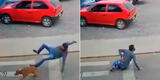 Perrito callejero 'atropella' a un hombre en plena calle y se da a la fuga [VIDEO]