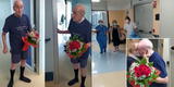 Conmovedor: Adulto mayor le llevó ramo de rosas a su esposa que no vio por la pandemia [VIDEO]