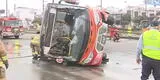 Volcadura de bus de transporte público dejó a varias personas heridas en la avenida Circunvalación