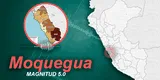 IGP: sismo de magnitud 5.0 alertó a ciudadanos de Moquegua, esta mañana