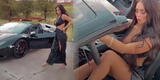 Sheyla Rojas presume lujoso Lamborghini negro en redes sociales [VIDEO]