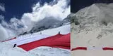 Áncash: montañistas colocaron Bandera del Bicentenario en la cima del nevado Huascarán