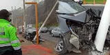 Poste de alta tensión a punto de caer tras choque de un vehículo en la Costa Verde [VÍDEO]