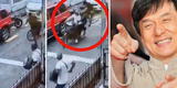 Detiene a dos delincuentes que intentaban huir en moto con una patada voladora a lo Jackie Chan [VIDEO]