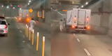 ¡Sin control! Camión avanza sin conductor por la Vía expresa de Línea Amarilla [VIDEO]